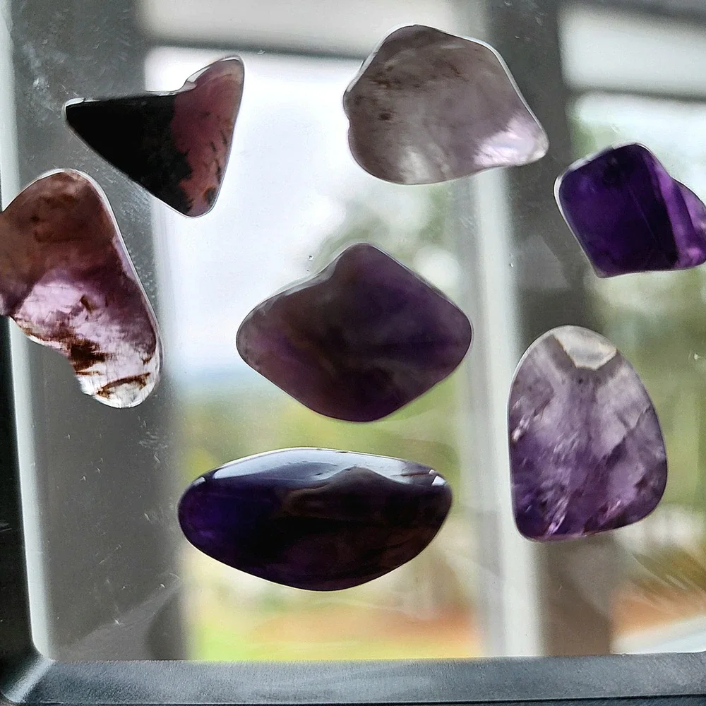 Amethyst‎ Crystal Set Healing Stones Gemstones Display Polished Tumbled Stones